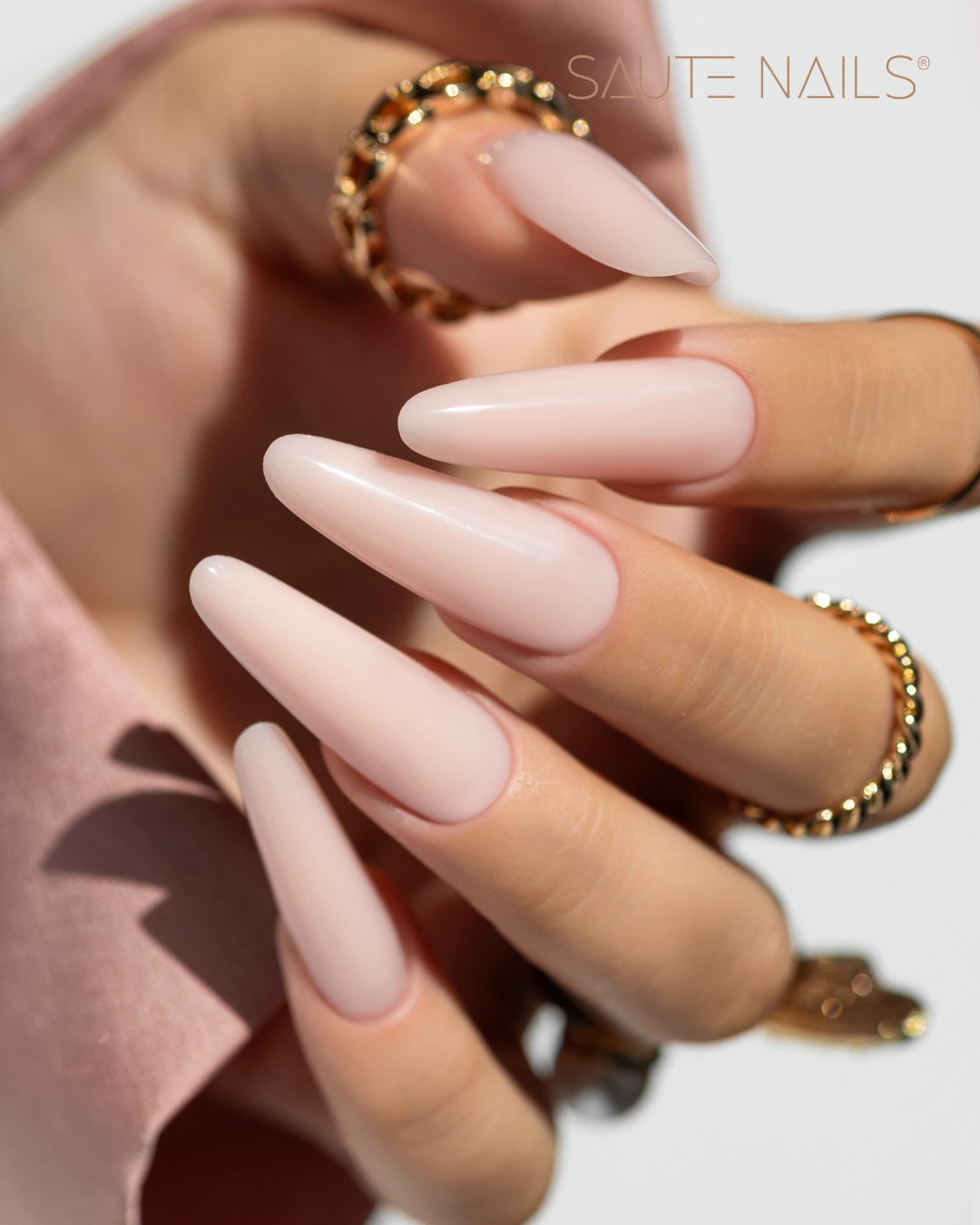 Saute Nails One Touch Light Pink 50Gr – Gel de Construction Rose Clair