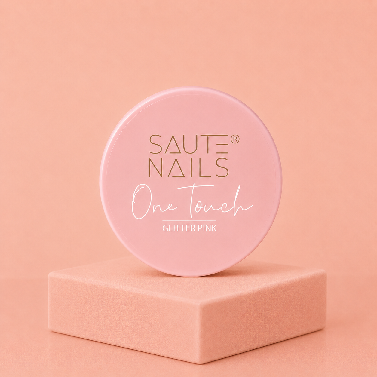 Saute Nails One Touch Glitter Pink 30Gr – Gel Rose Pailleté de Construction