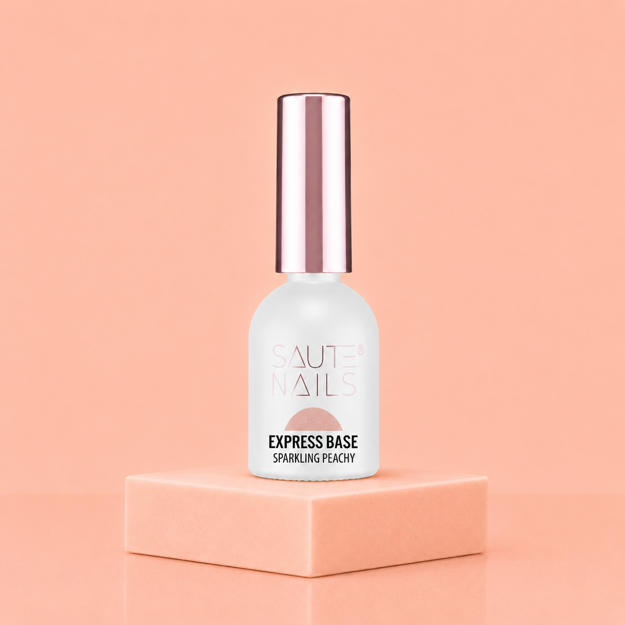 Saute Nails Express Base Sparkling – Base Cover Pêche  Poudré Nacré 8 ml