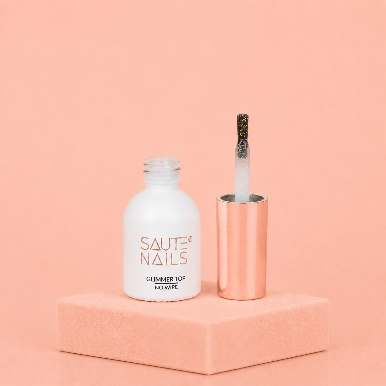 Saute Nails Glimmer Top No Wipe – Top Coat Pailleté Sans Résidu