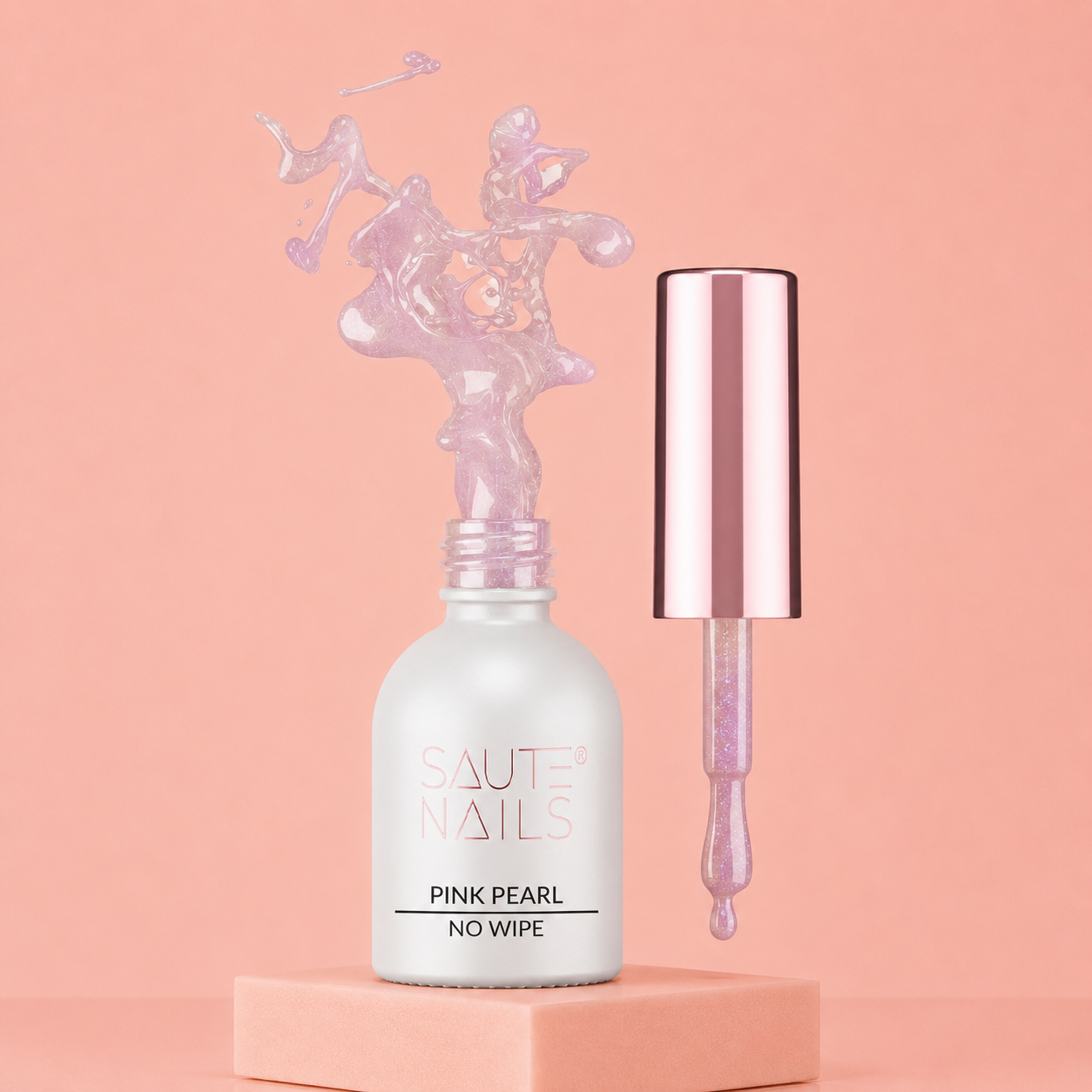 Saute Nails Pink Pearl – Finition Blanc Nacré Effet Perlé