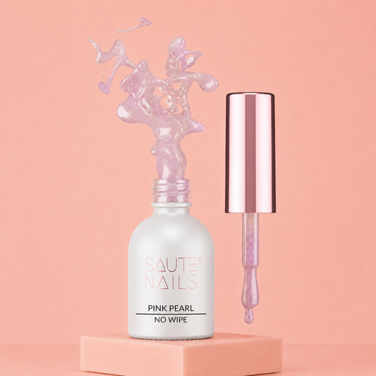 Saute Nails Pink Pearl – Finition Blanc Nacré Effet Perlé