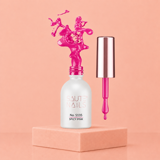 Couleur Semi-Permanente Saute Nails n°135 Spicy Pink – Rose Intense et Audacieux