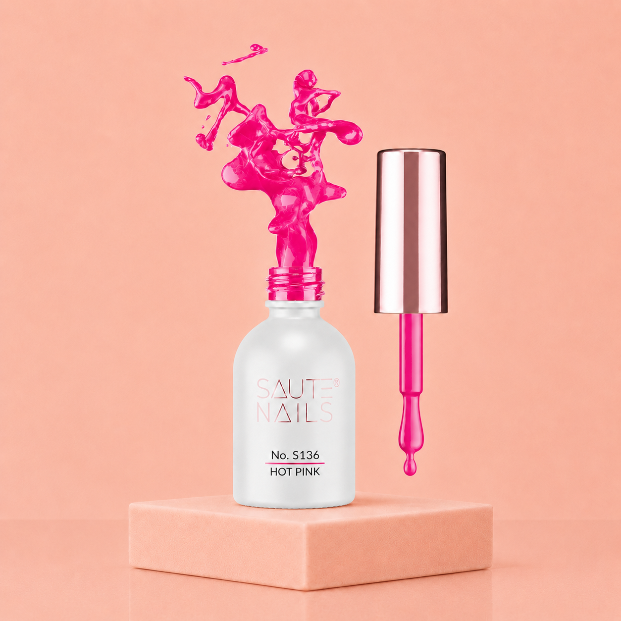 Couleur Semi-Permanente Saute Nails n°136 Hot Pink – Rose Fuchsia Éclatant