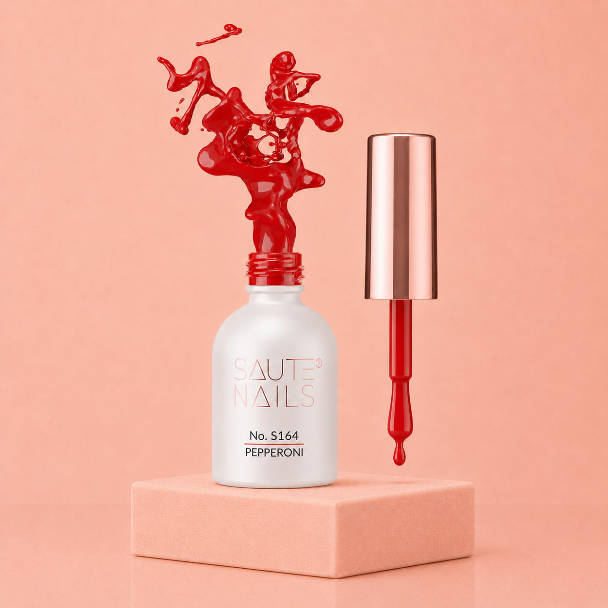 Couleur Semi-Permanente Saute Nails n°164 Pepperoni – Rouge Ardent Intense