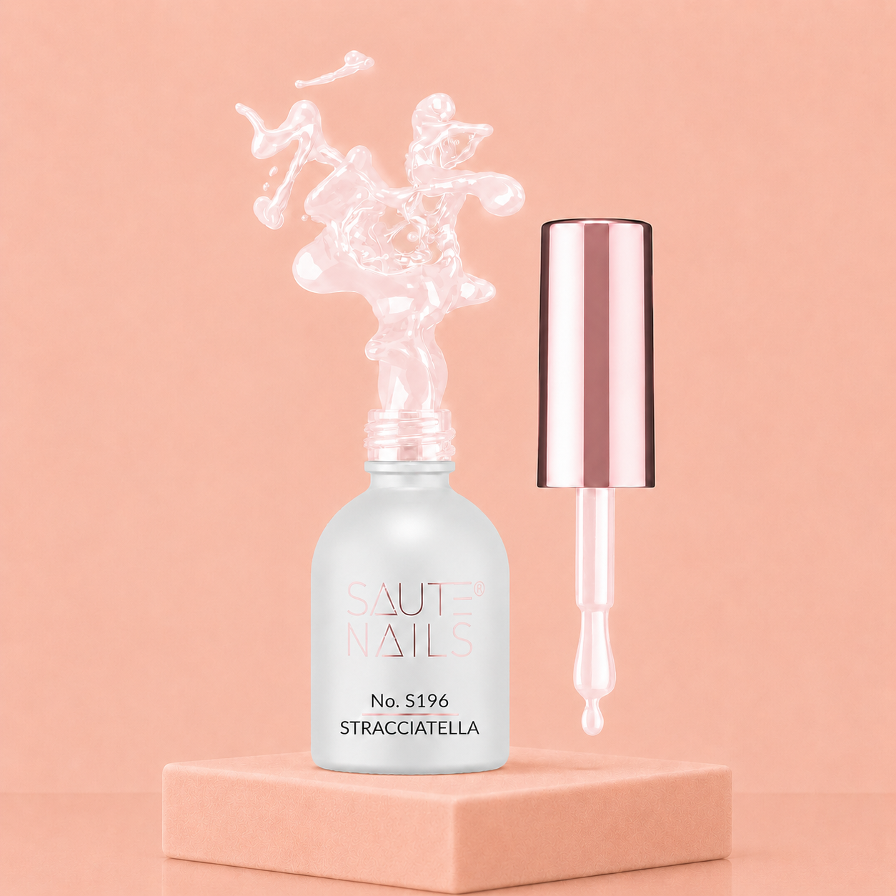 Couleur Semi-Permanente Saute Nails n°196 Stracciatella – Blanc Crème à Effet Moucheté