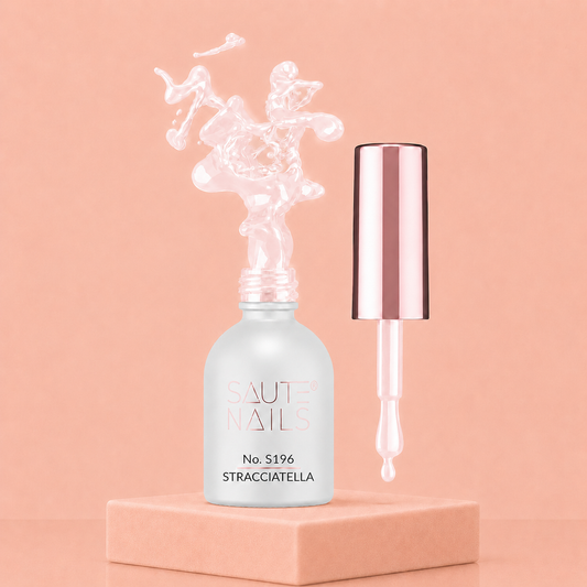 Couleur Semi-Permanente Saute Nails n°196 Stracciatella – Blanc Crème à Effet Moucheté