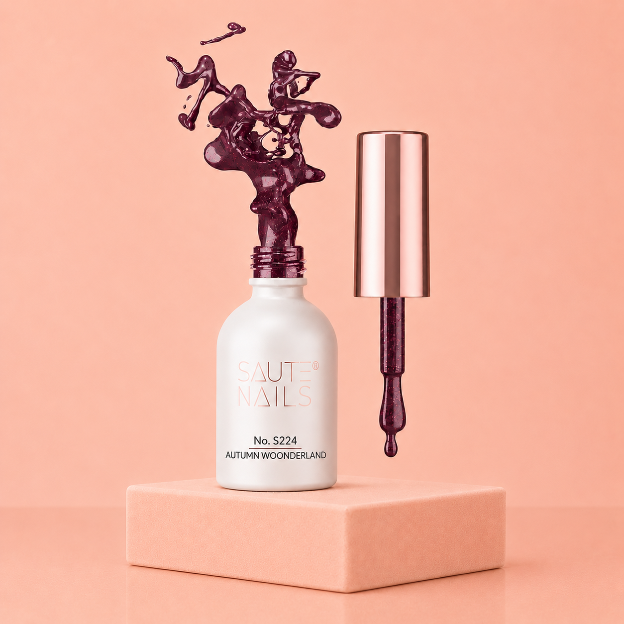 Couleur Semi-Permanente Saute Nails n°S224 Autumn Wonderland – Bordeaux Profond aux Reflets Rose-Violet