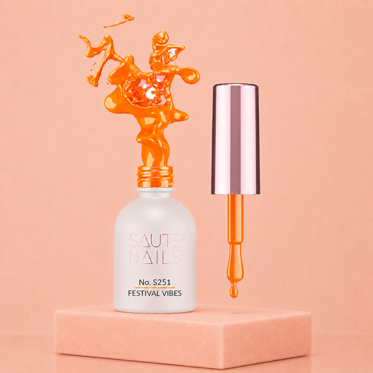 Couleur Semi-Permanente Saute Nails n°S251 Festival Vibes – Orange Mandarine Néon