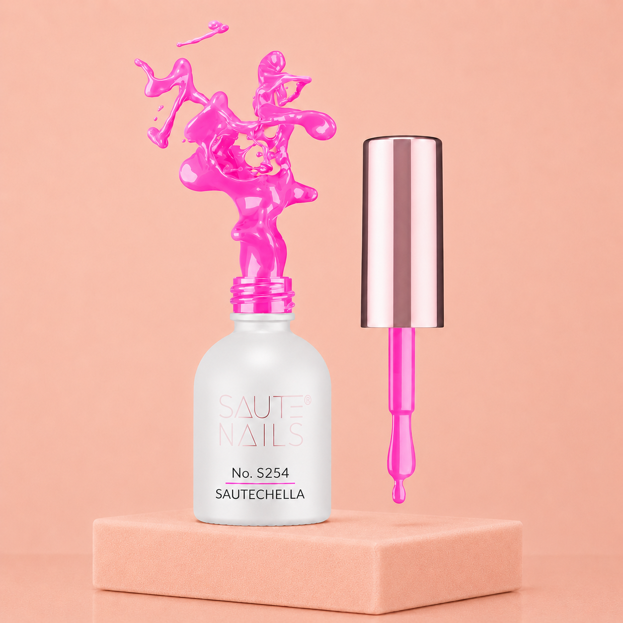 Couleur Semi-Permanente Saute Nails n°S254 Sautechella – Rose Néon Barbie Ultra Intense
