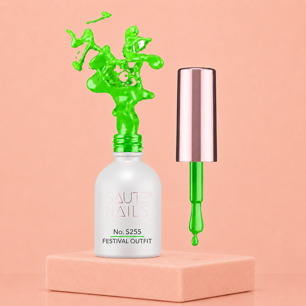 Couleur Semi-Permanente Saute Nails n°S255 Festival Outfit – Vert Néon Intense