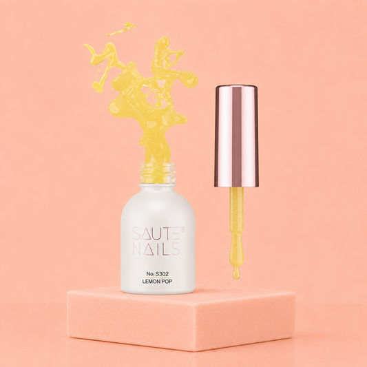 Couleur Semi-Permanente Saute Nails n°302 Lemon Pop – Jaune Pailleté