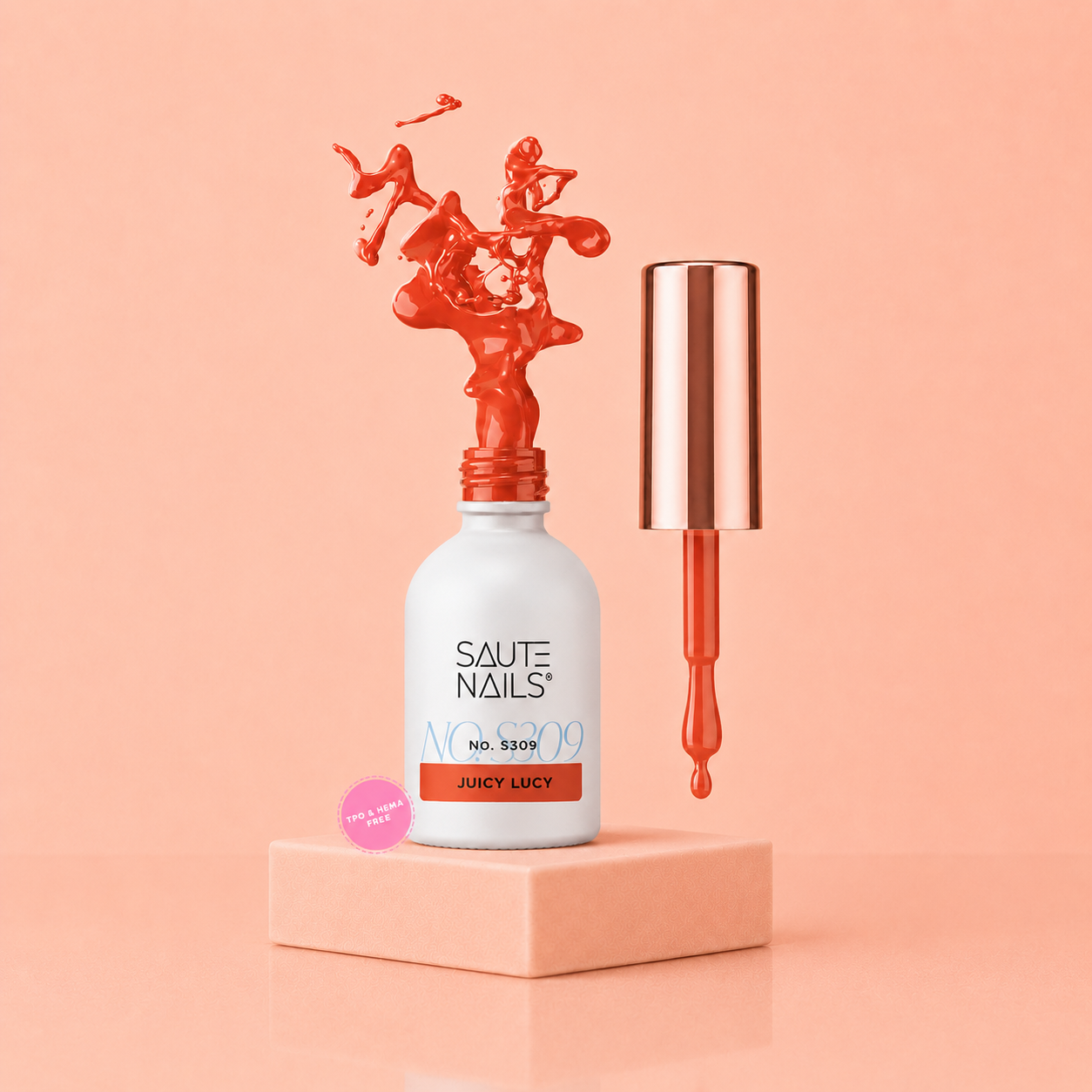 Couleur Semi-Permanente Saute Nails n°309 Juicy Lucy  – Orange Flash