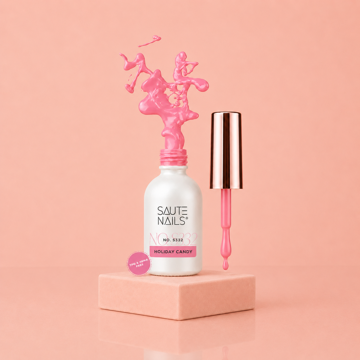 Couleur Semi-Permanente Saute Nails n°S332 Holiday Candy – Framboise Intense Scintillante