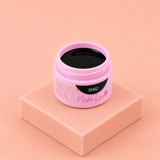Saute Nails Master Line SN02 – Gel de Décoration Noir pour Nail Art